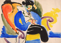 Calligraphic # Woman On Chair by Henry Lyman Sayen