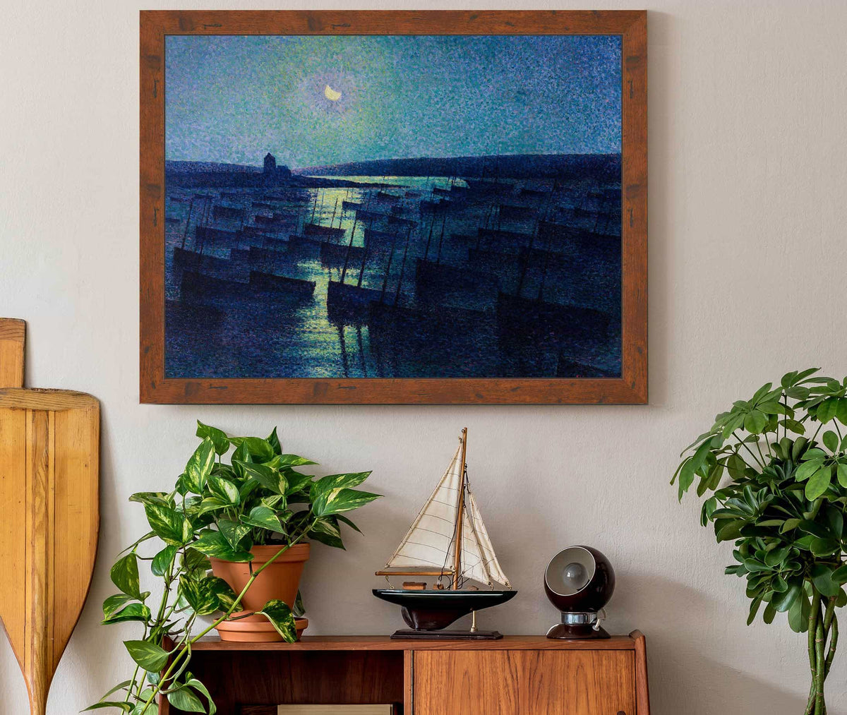 Camaret Moonlight And Fishing Boats by Maximilien Luce