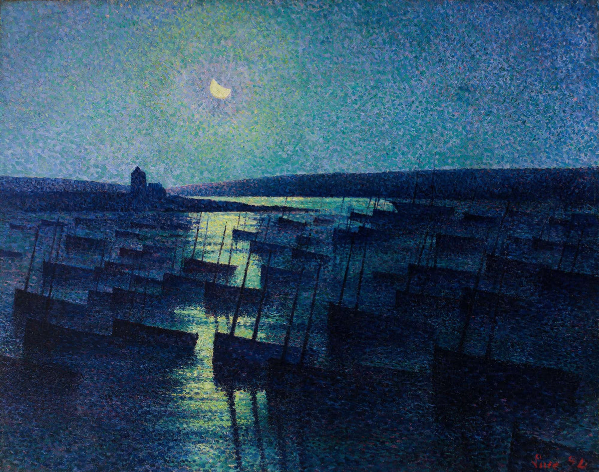 Camaret Moonlight And Fishing Boats by Maximilien Luce