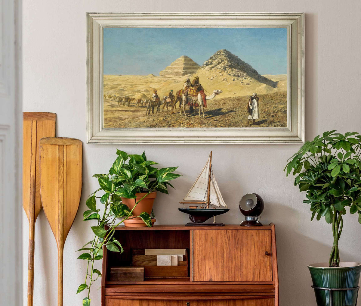 Camel Caravan Amid The Pyramids Egypt by Edwin Lord Weeks