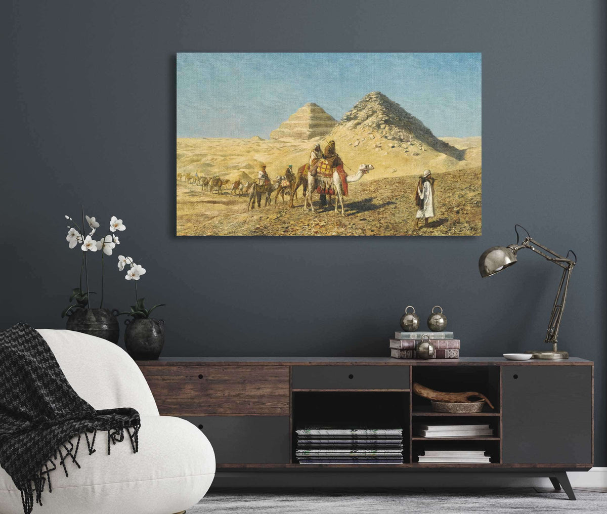 Camel Caravan Amid The Pyramids Egypt by Edwin Lord Weeks