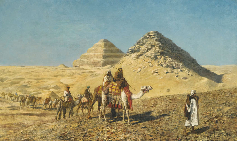 Camel Caravan Amid The Pyramids Egypt by Edwin Lord Weeks