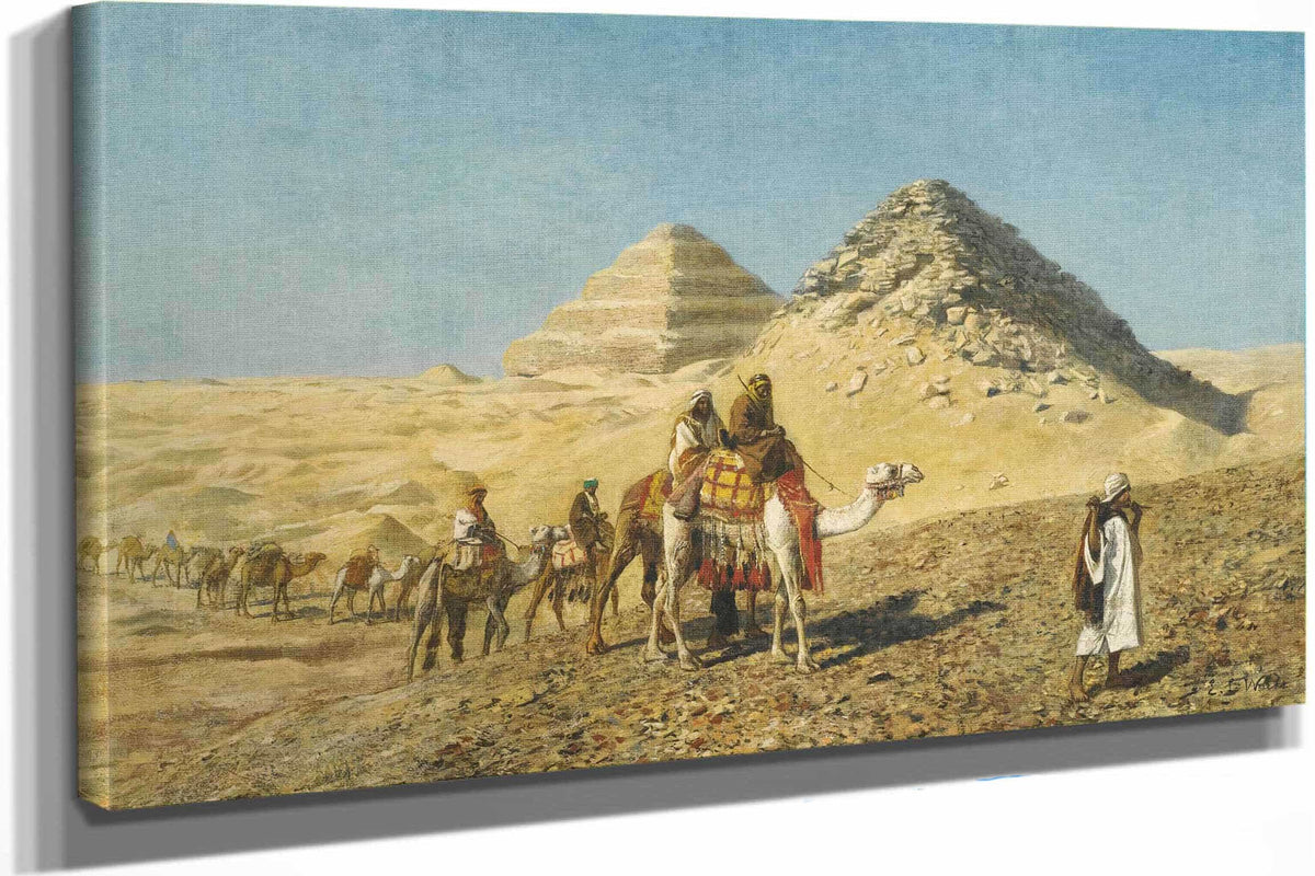 Camel Caravan Amid The Pyramids Egypt by Edwin Lord Weeks