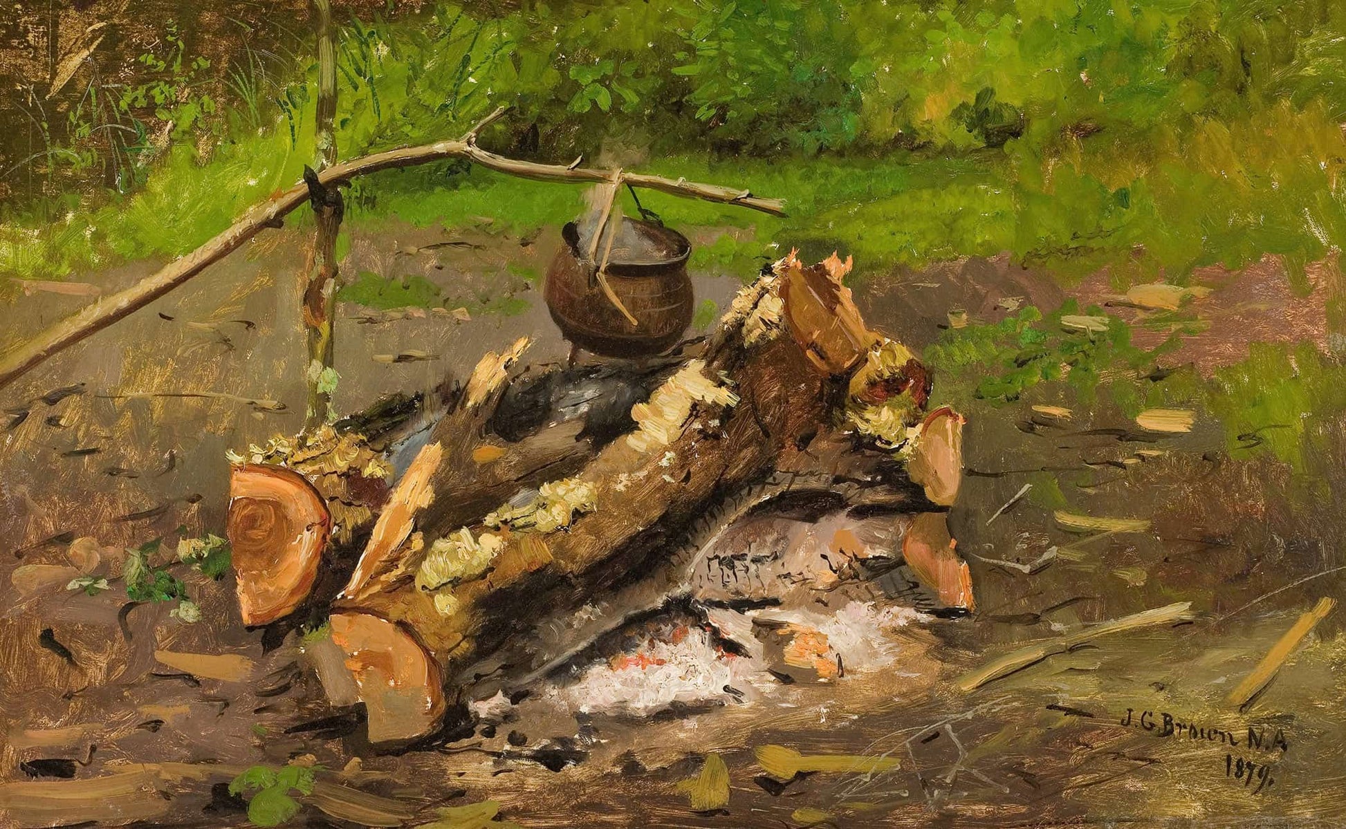Camp In Vermont by John George Brown