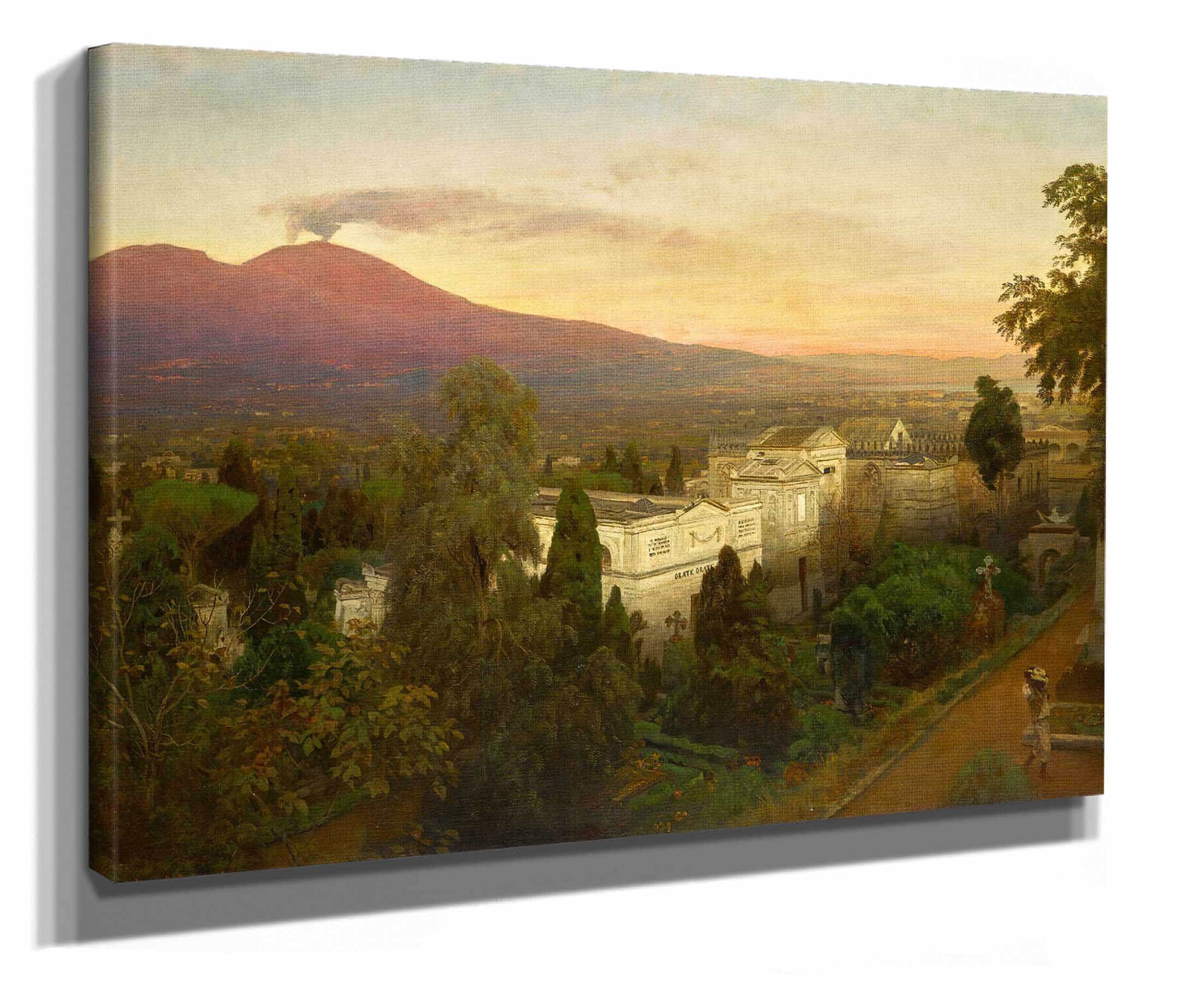 Campo Santo In Poggioreale The Vesuvius Beyond by Oswald Achenbach
