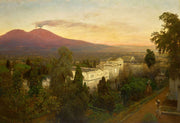 Campo Santo In Poggioreale The Vesuvius Beyond by Oswald Achenbach
