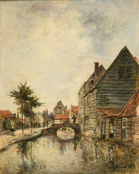 Canal Interieur De La Ville De Dordrecht by Johan Barthold Jongkind