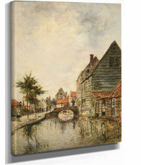 Canal Interieur De La Ville De Dordrecht by Johan Barthold Jongkind