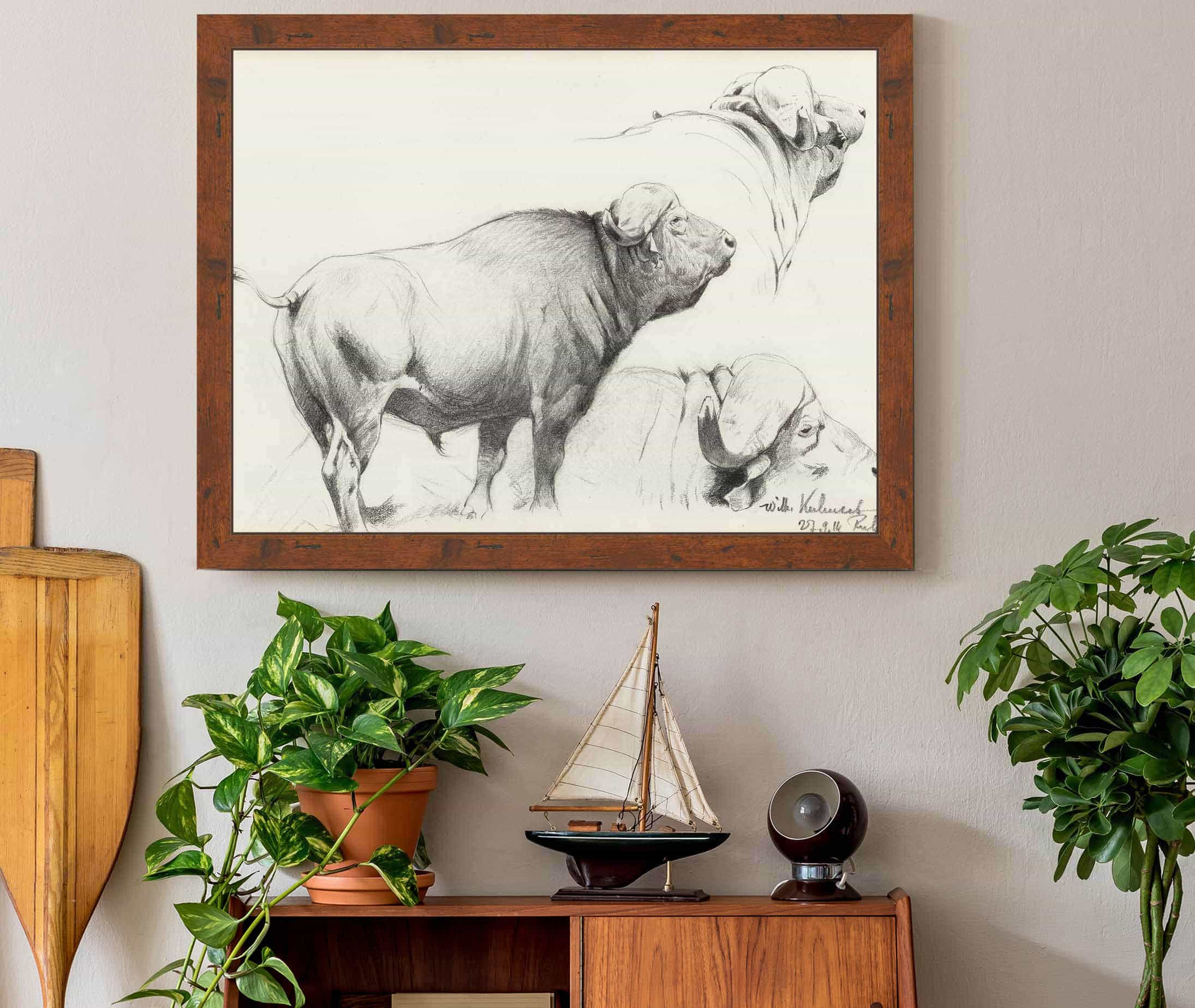 Cape Buffalo by Wilhelm Kuhnert