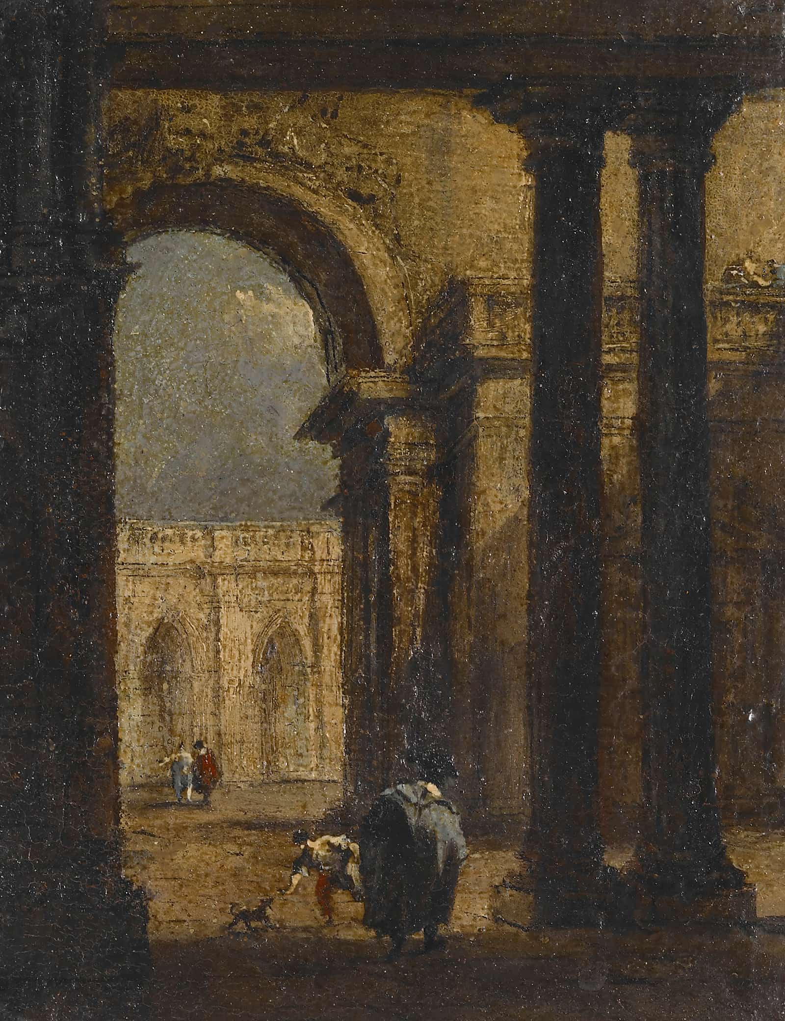 Capriccio A Palace Courtyard by Francesco Guardi