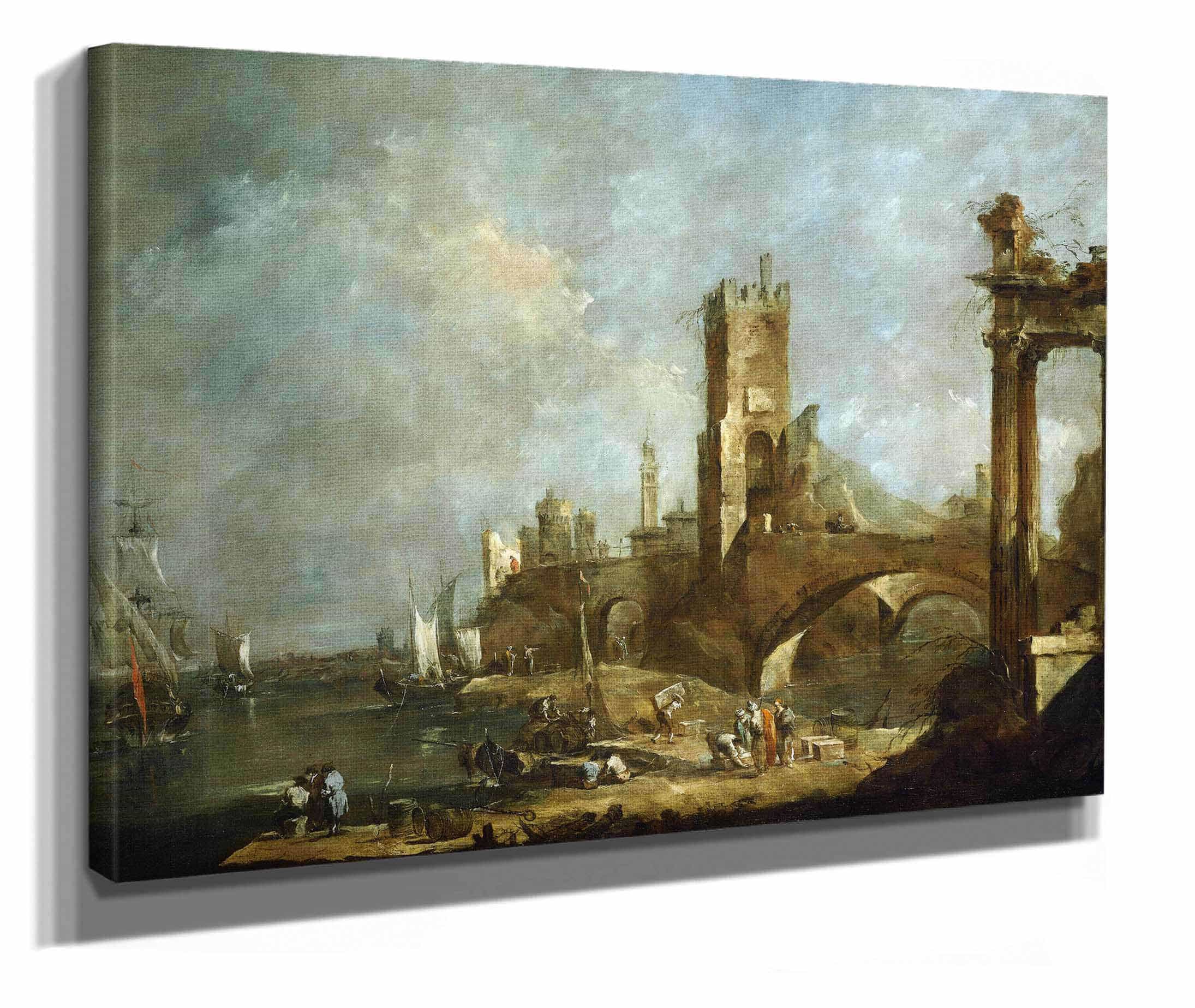 Capriccio Of A Harbor by Francesco Guardi