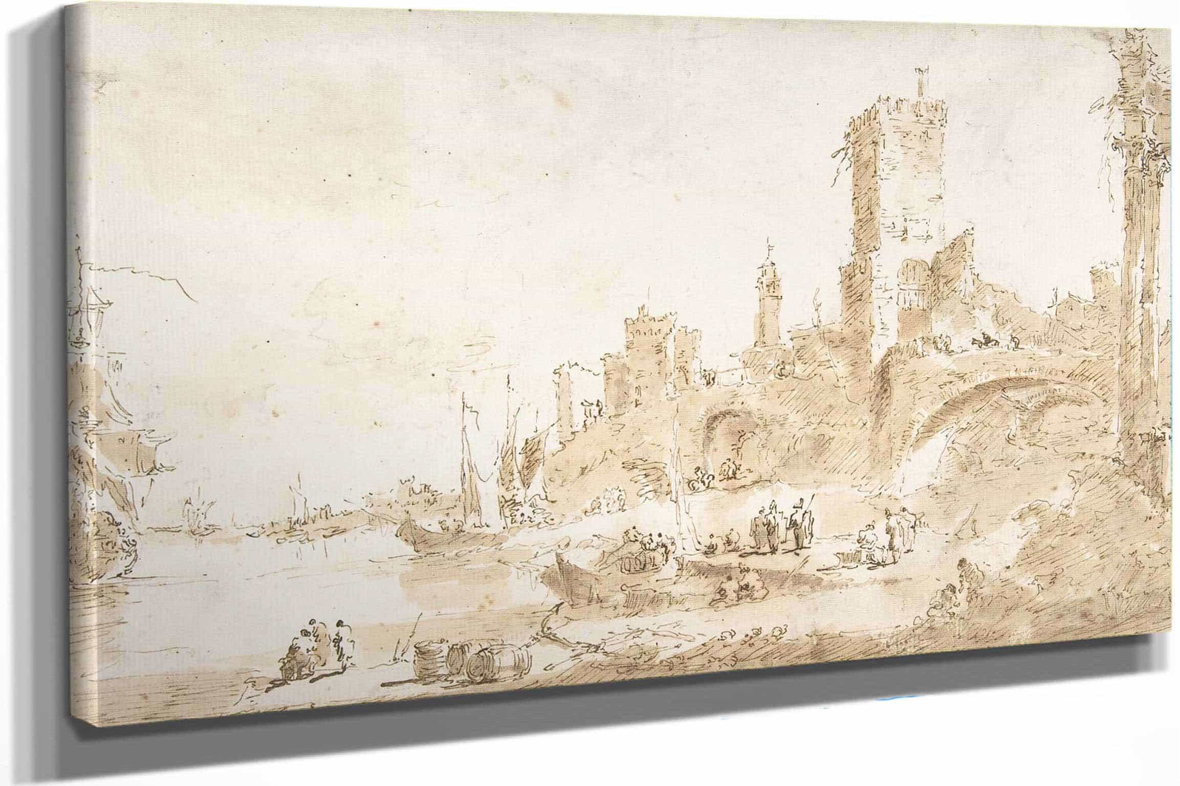 Capriccio With A Seaport And Classical Ruins   by Francesco Guardi