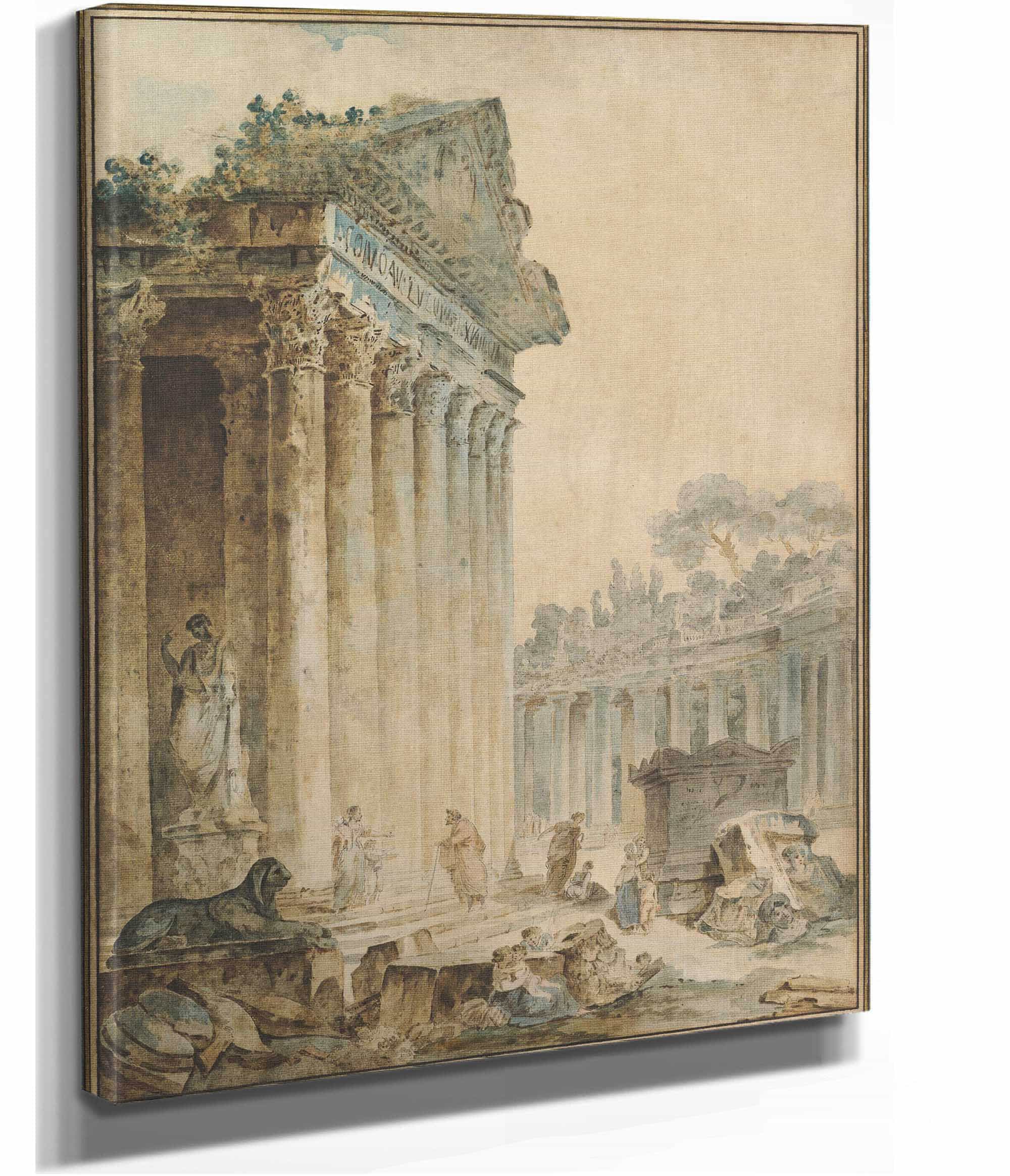 Capriccio With An Ancient Temple by Hubert Robert