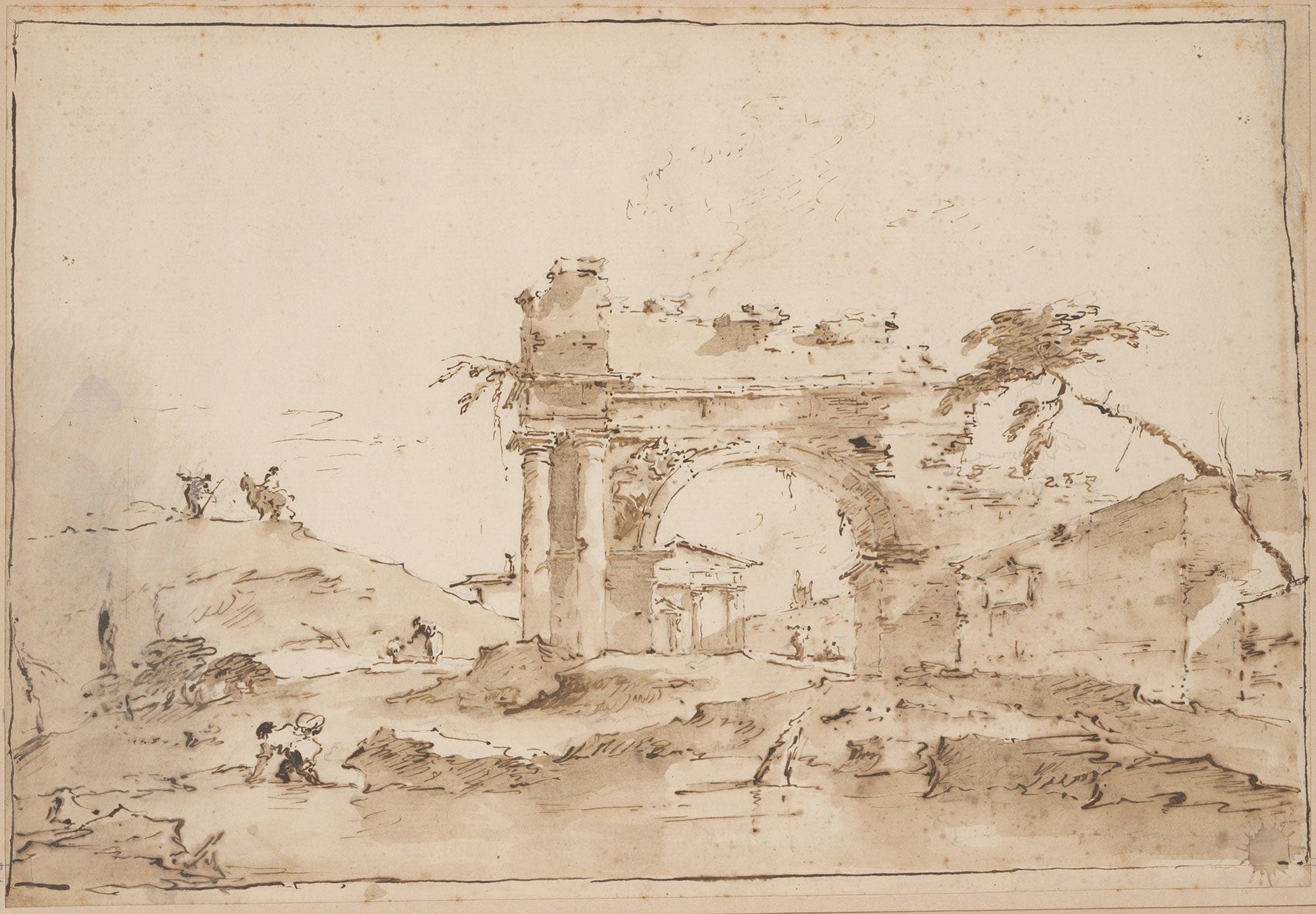 Capriccio With Roman Ruins Th Century by Francesco Guardi