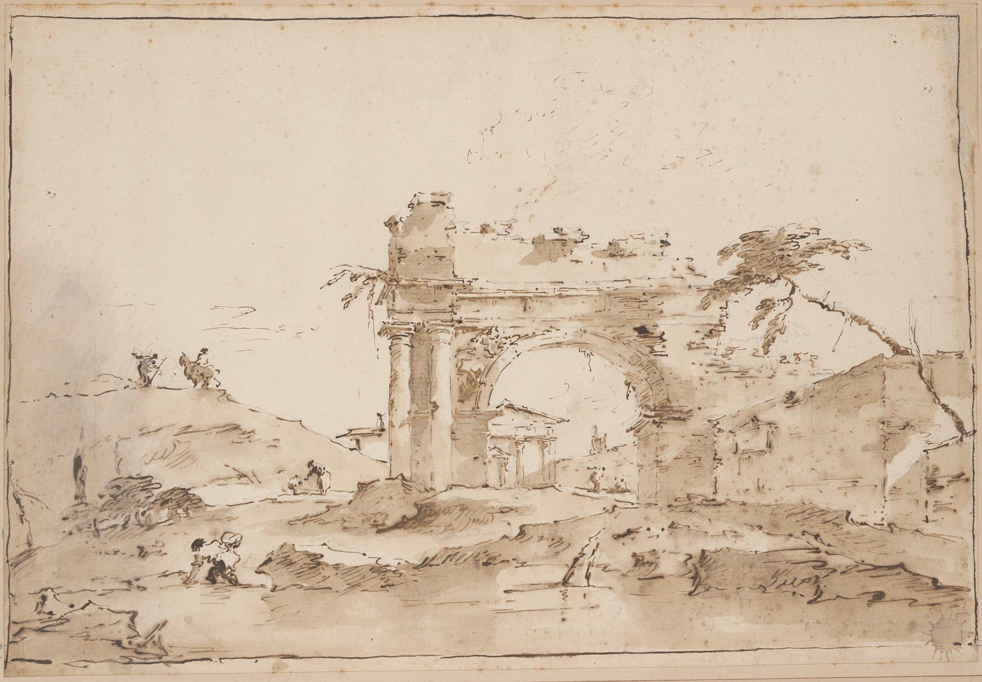 Capriccio With Roman Ruins Th Century by Francesco Guardi