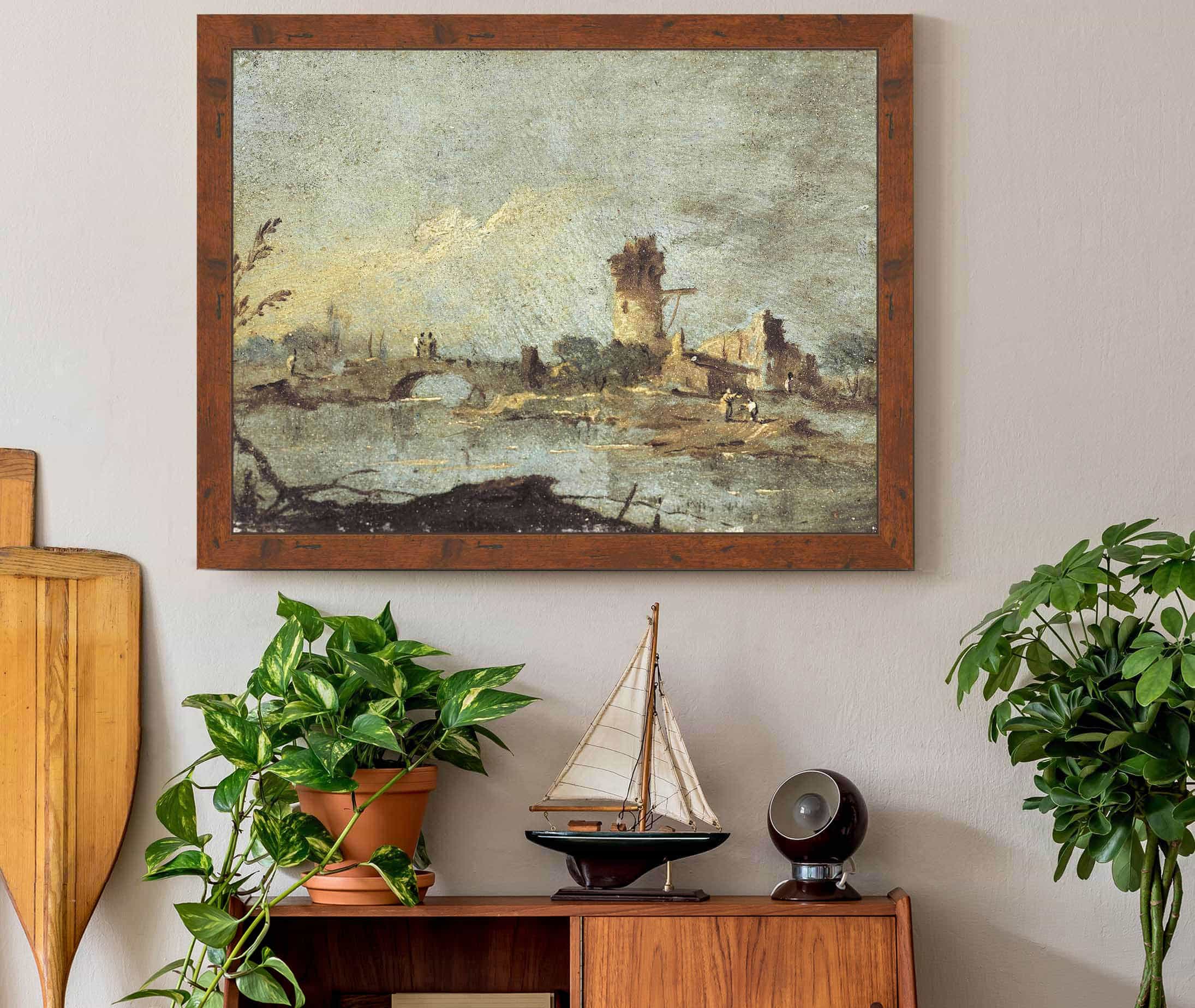 Caprice Rustique Avec Pont Et Tour En Ruine Th Century by Francesco Guardi