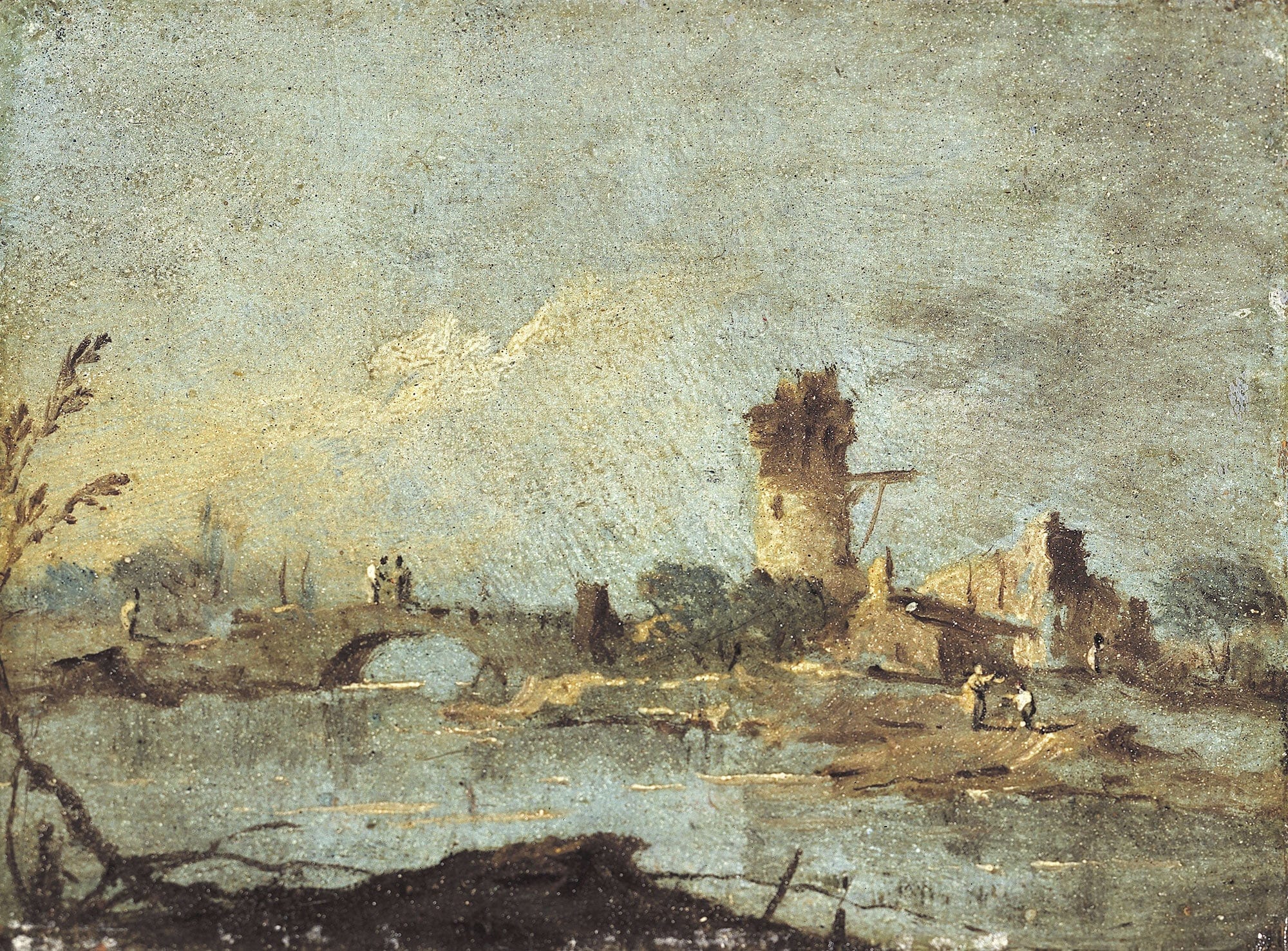 Caprice Rustique Avec Pont Et Tour En Ruine Th Century by Francesco Guardi