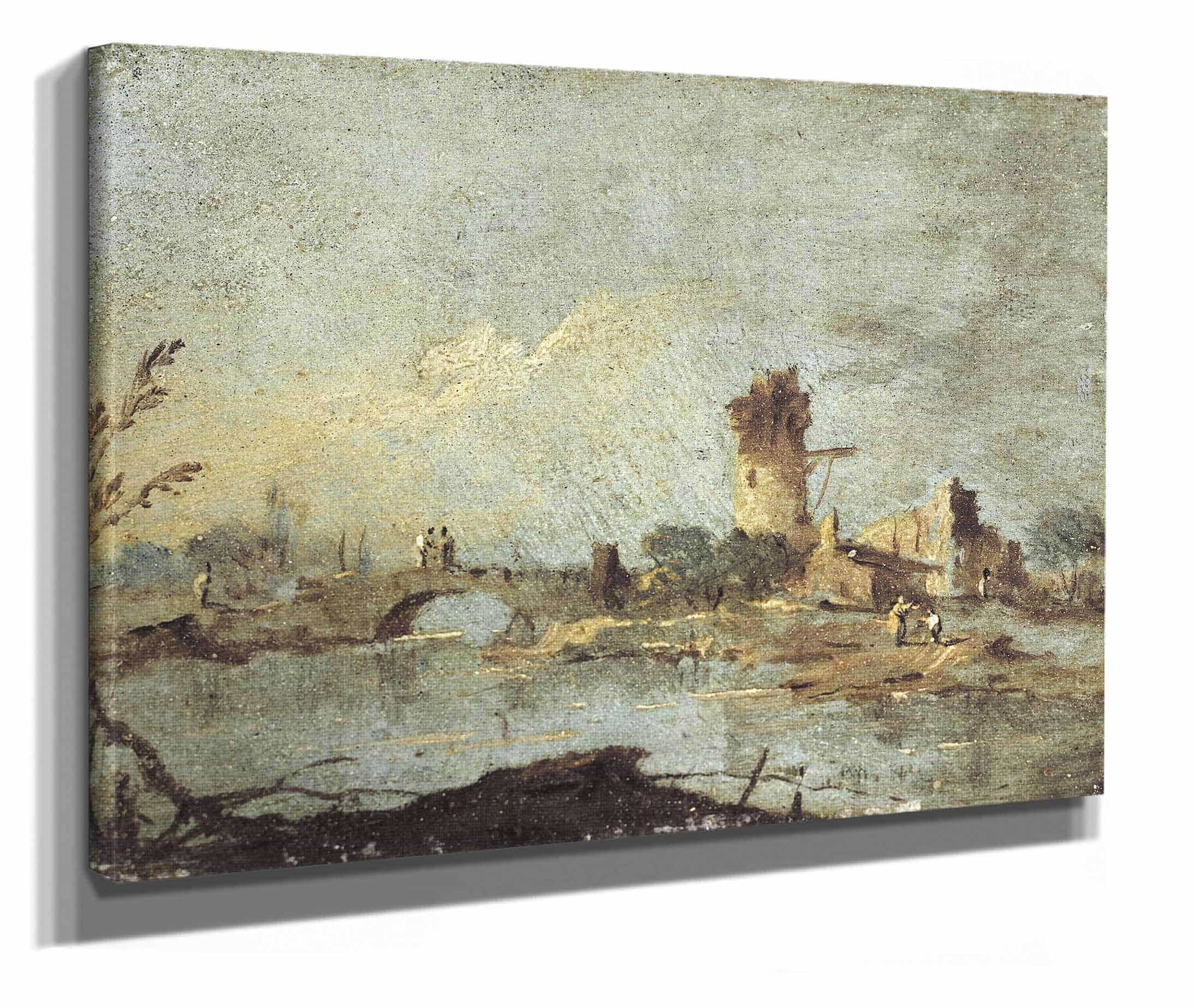 Caprice Rustique Avec Pont Et Tour En Ruine Th Century by Francesco Guardi