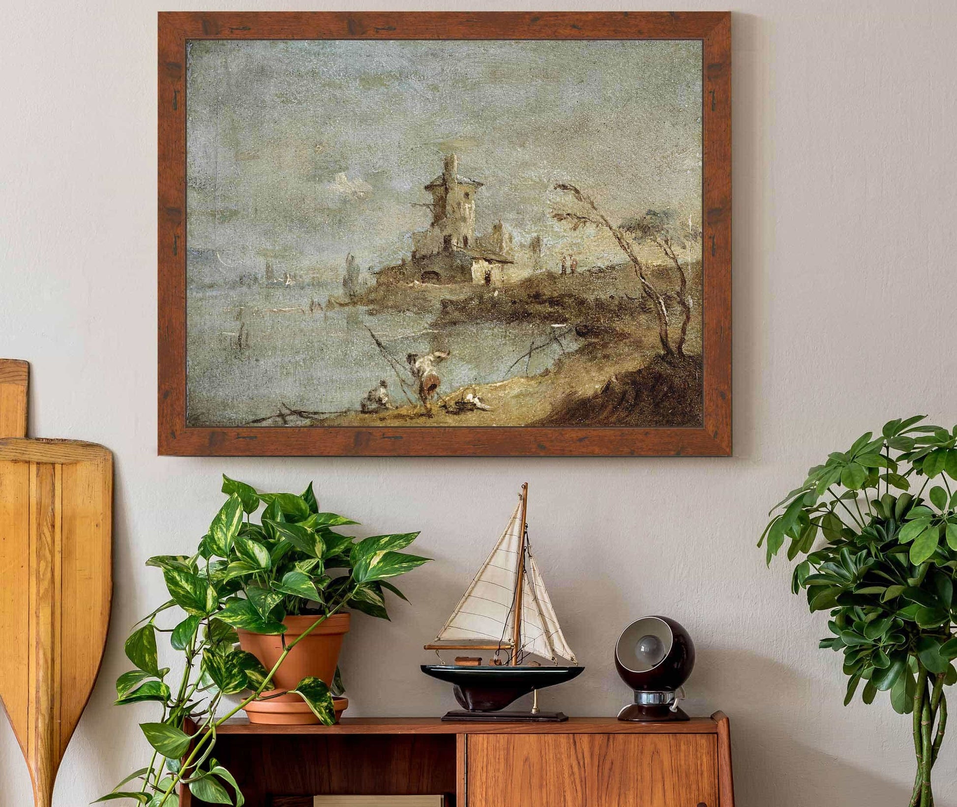 Caprice Rustique Avec Tour Au Bord De Leau Th Century by Francesco Guardi
