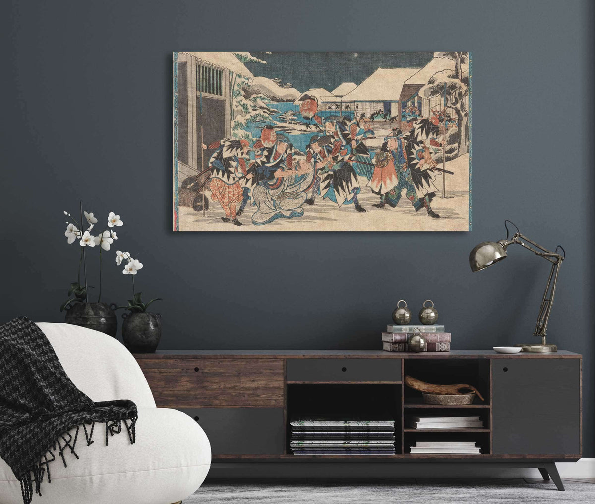 Capture Of Moronao In Snow by Ando Hiroshige