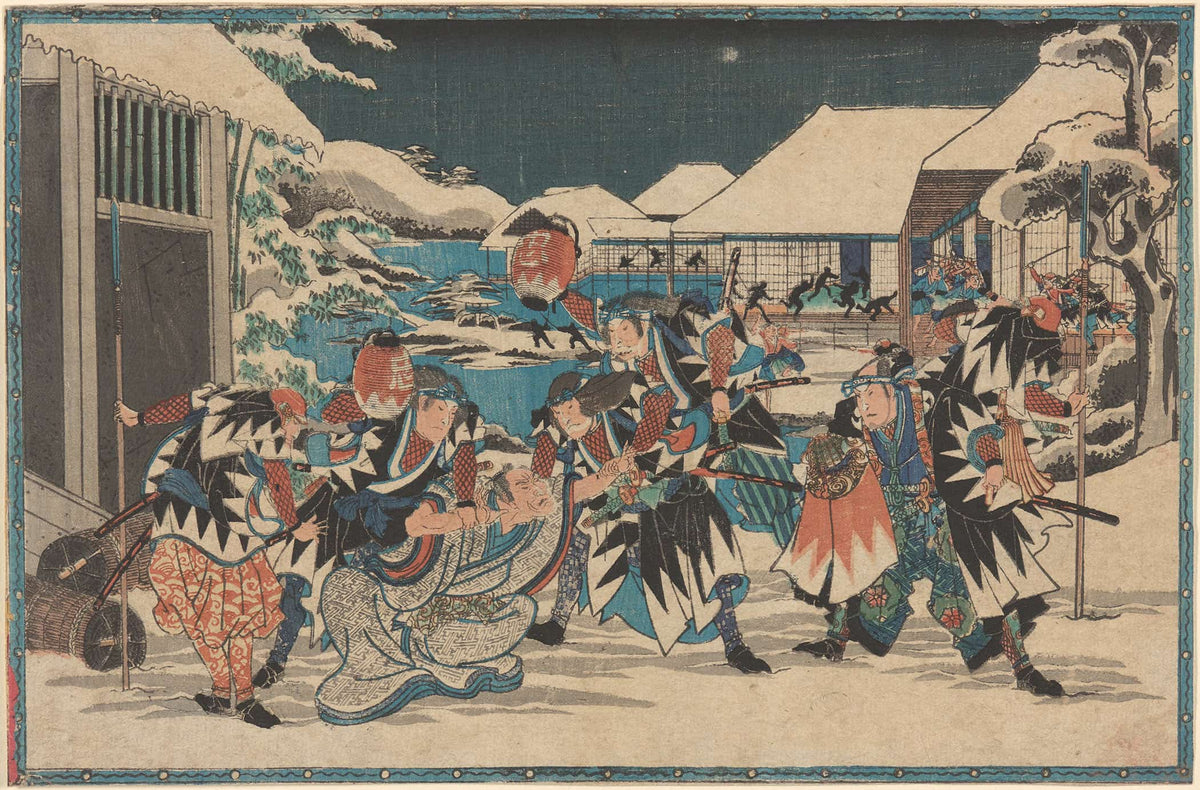 Capture Of Moronao In Snow by Ando Hiroshige