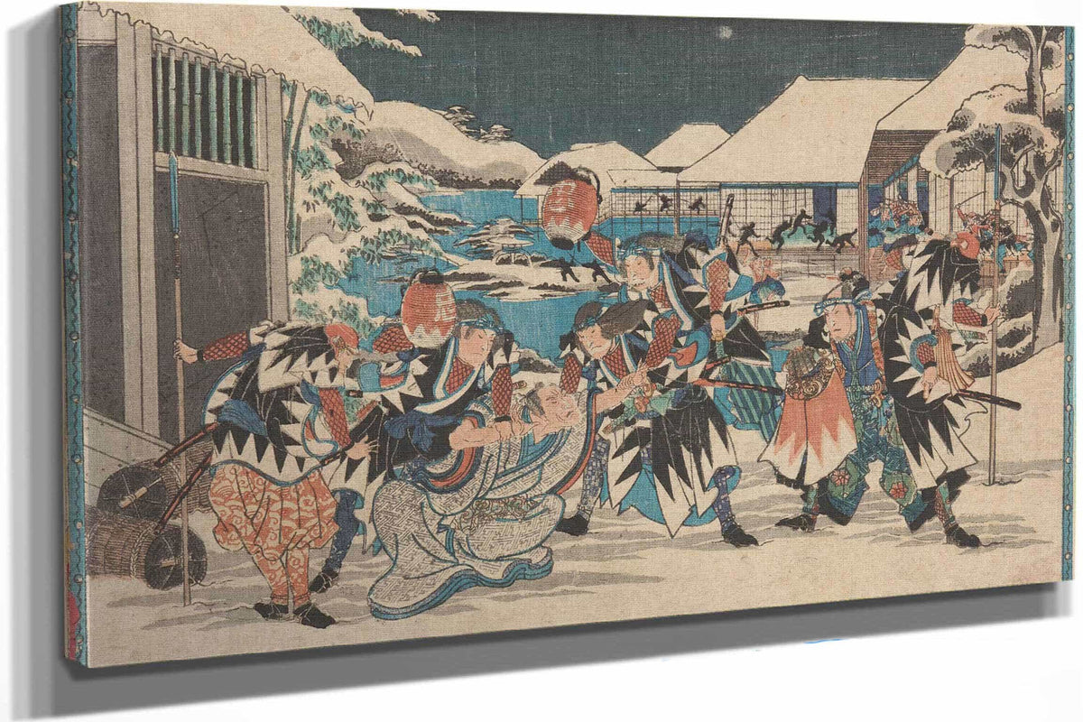 Capture Of Moronao In Snow by Ando Hiroshige