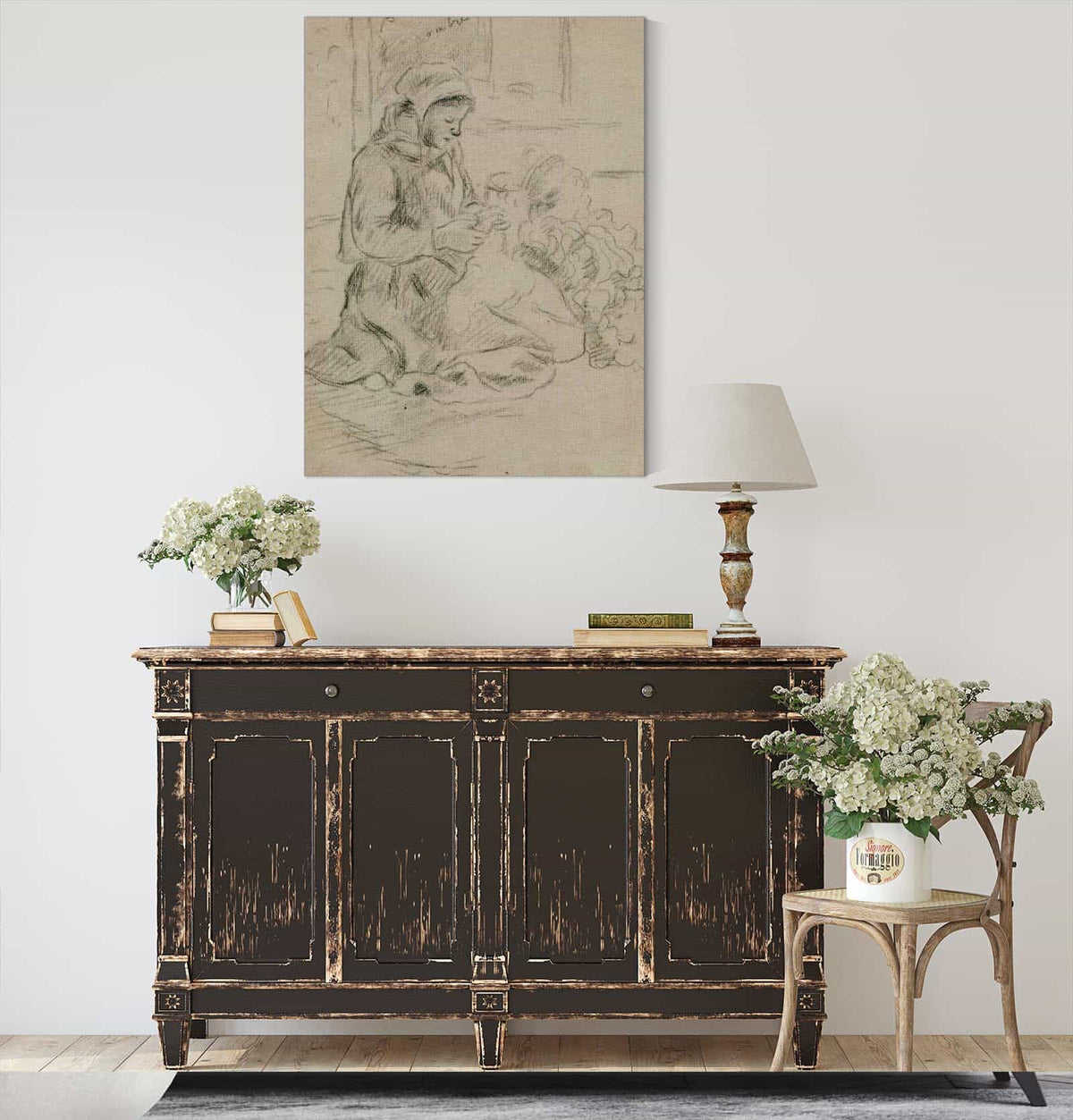 Cardeuse De Laine by Camille Pissarro