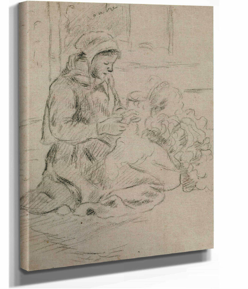 Cardeuse De Laine by Camille Pissarro