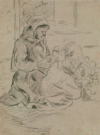Cardeuse De Laine by Camille Pissarro