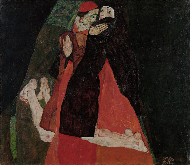Cardinal And Nun Caress by Egon Schiele