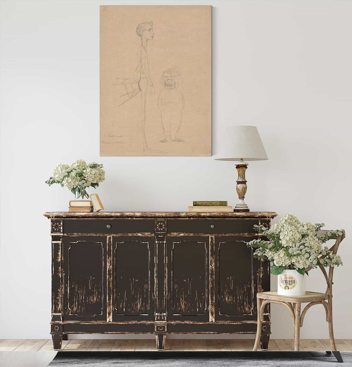 Caricature Of Himself And Of E A Abbey Late Th Early Th Century by John White Alexander