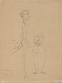 Caricature Of Himself And Of E A Abbey Late Th Early Th Century by John White Alexander