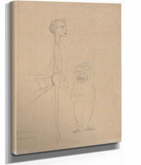 Caricature Of Himself And Of E A Abbey Late Th Early Th Century by John White Alexander