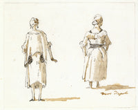 Caricature Of Two Women Seen From Behind Late Th Century by Giovanni Domenico Tiepolo