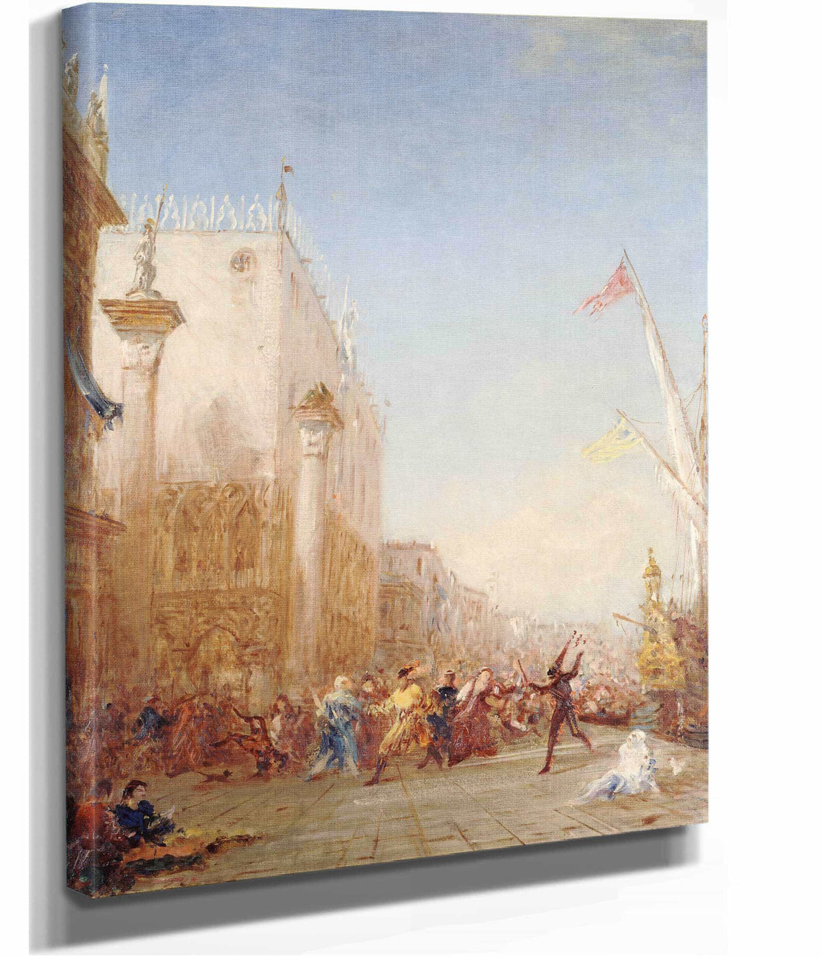 Carnaval A Venise Quai Des Esclavons by Felix Ziem