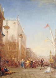 Carnaval A Venise Quai Des Esclavons by Felix Ziem