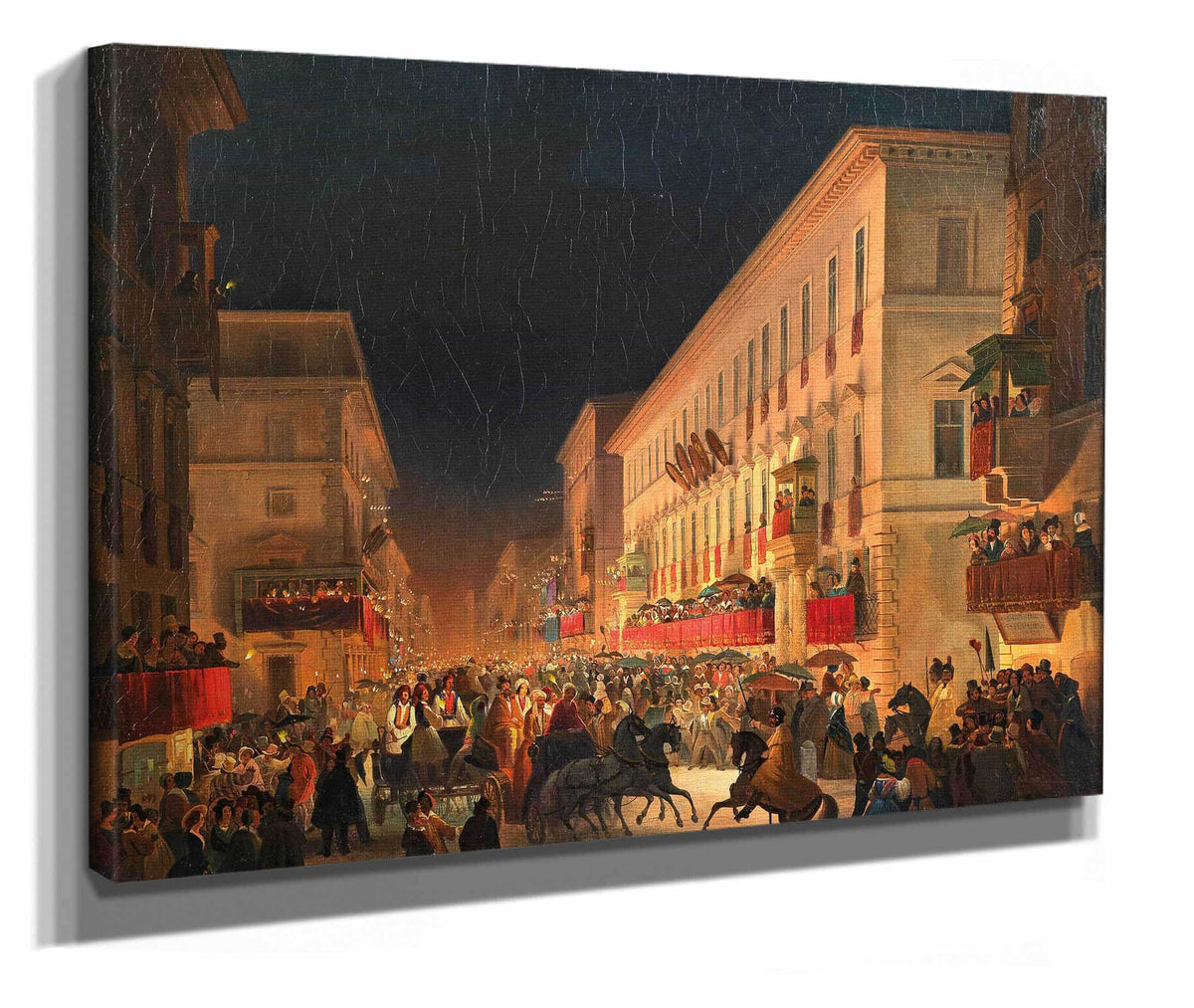 Carnival In Rome The Feast Of Moccoletti by Ippolito Caffi