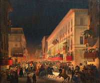 Carnival In Rome The Feast Of Moccoletti by Ippolito Caffi