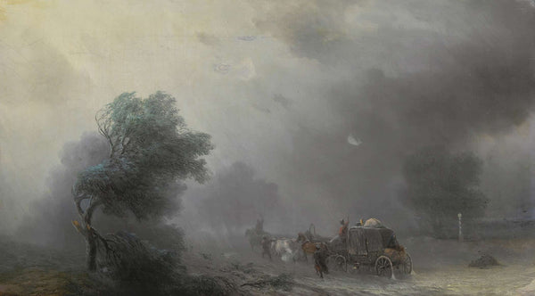 Carriage In A Storm by Ivan Konstantinovich Aivazovsky