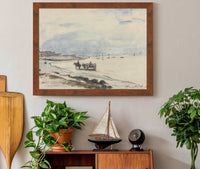 Cart On The Beach At Etretat by Johan Barthold Jongkind