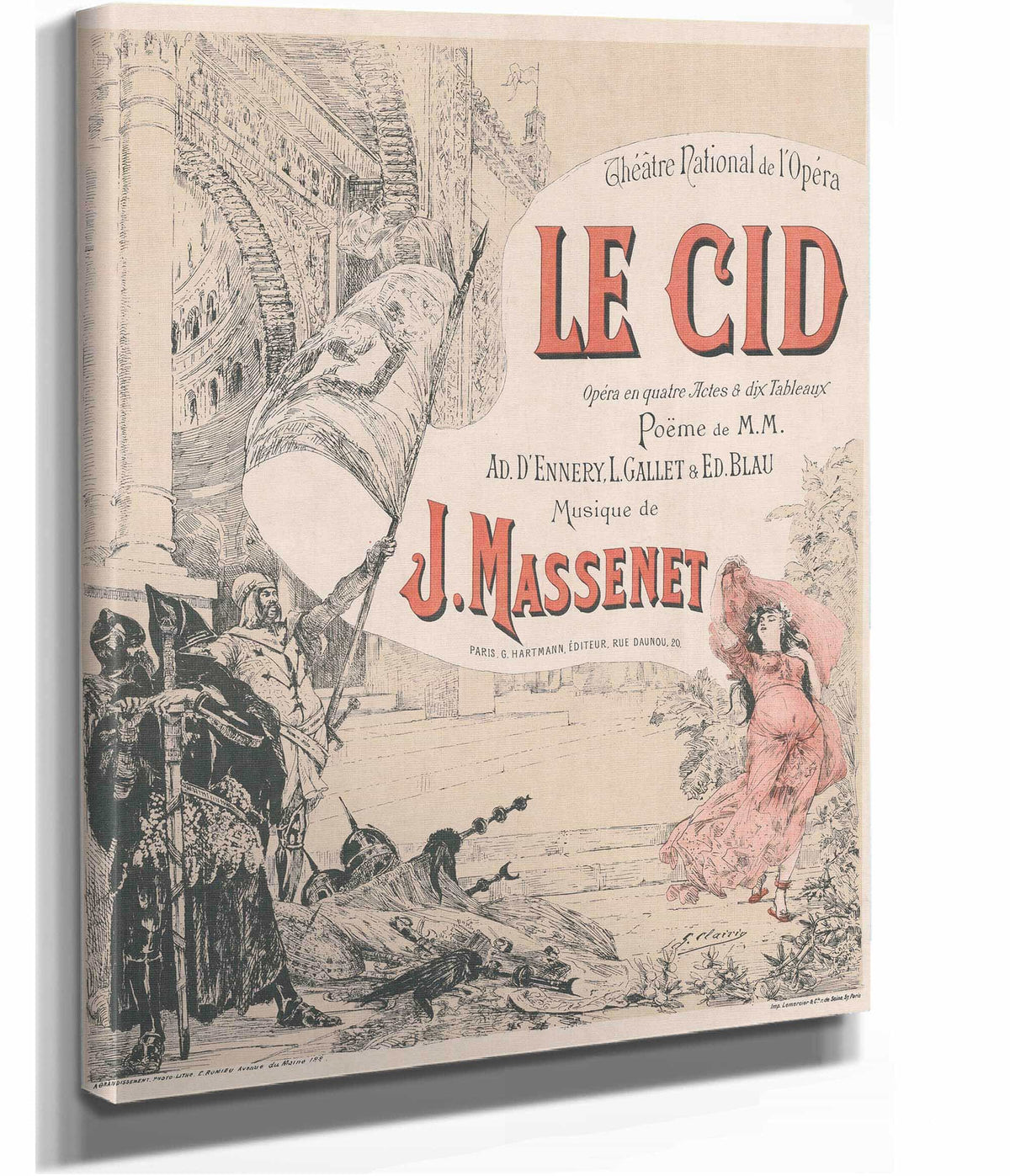 Cartel De La Opera De Massenet El Cid by Georges Jules Victor Clairin