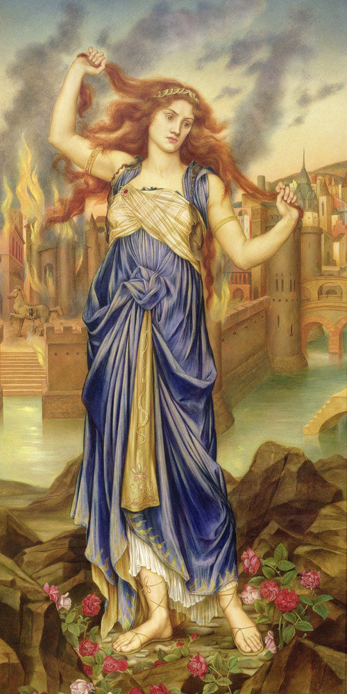 Cassandra 1898 By Evelyn De Morgan Print Canvas Art Framed