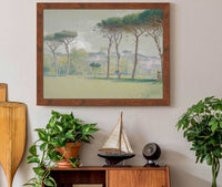 Castel Fusano Landscape Vast Lawn And Trees by Edwin Austin Abbey