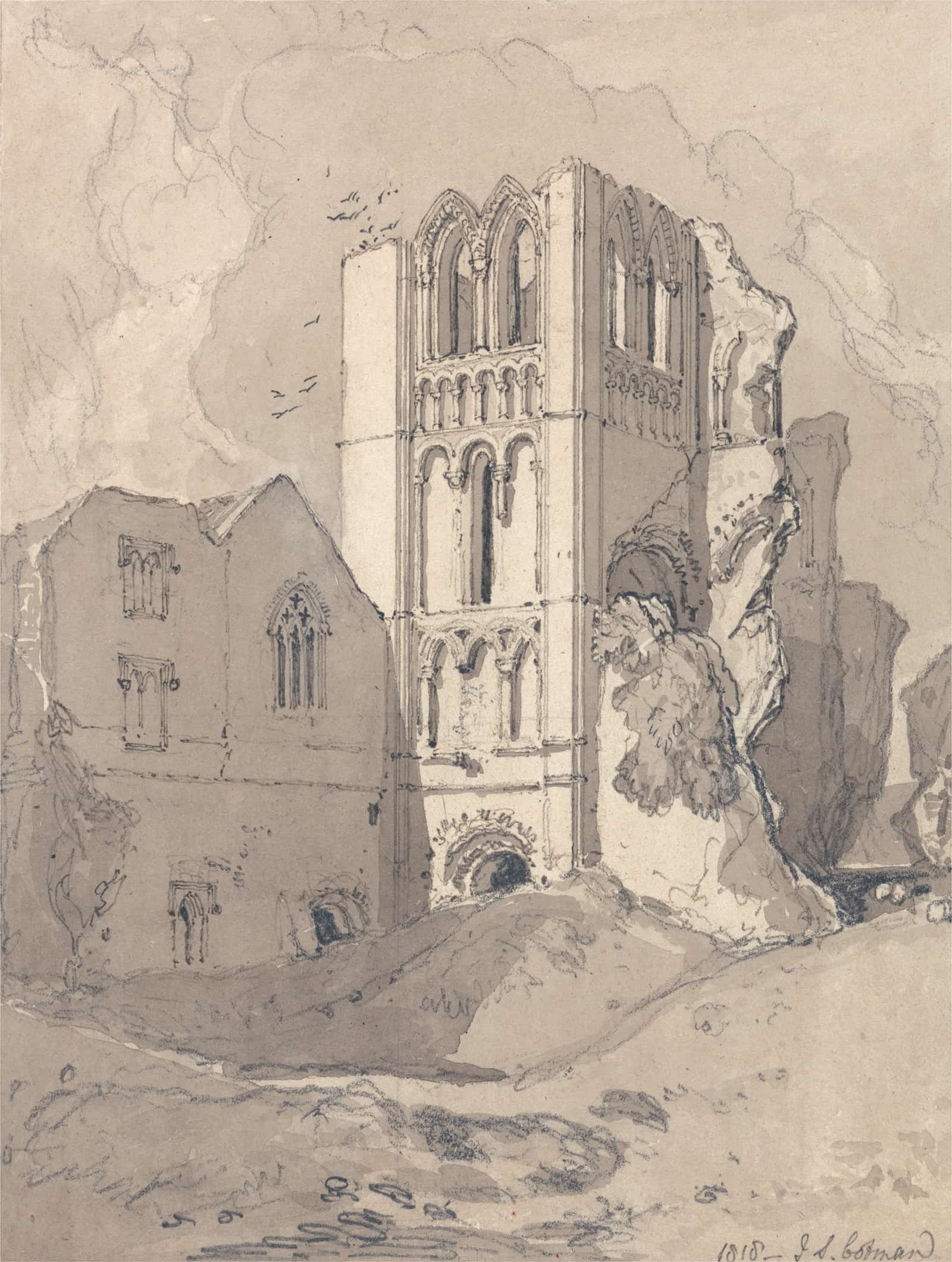 Castle Acre Priory Norfolk by John Sell Cotman