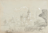 Castle Of Spiez Lake Thun by Thomas Cole
