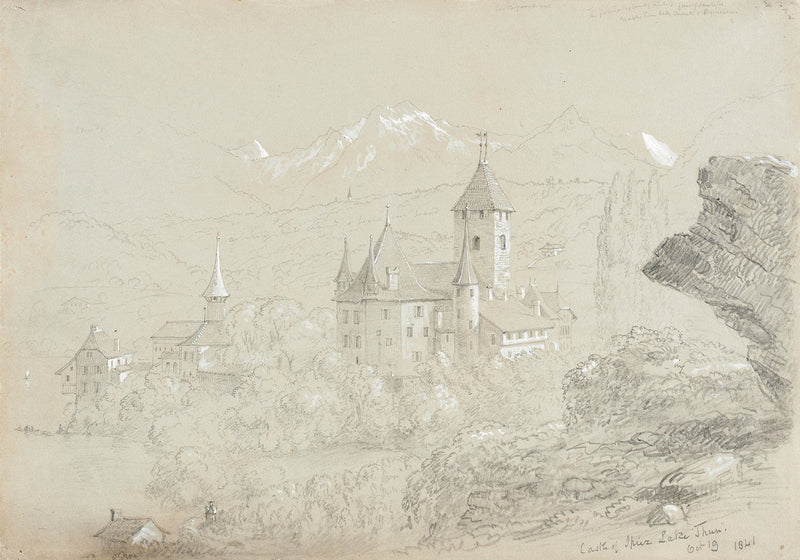 Castle Of Spiez Lake Thun by Thomas Cole