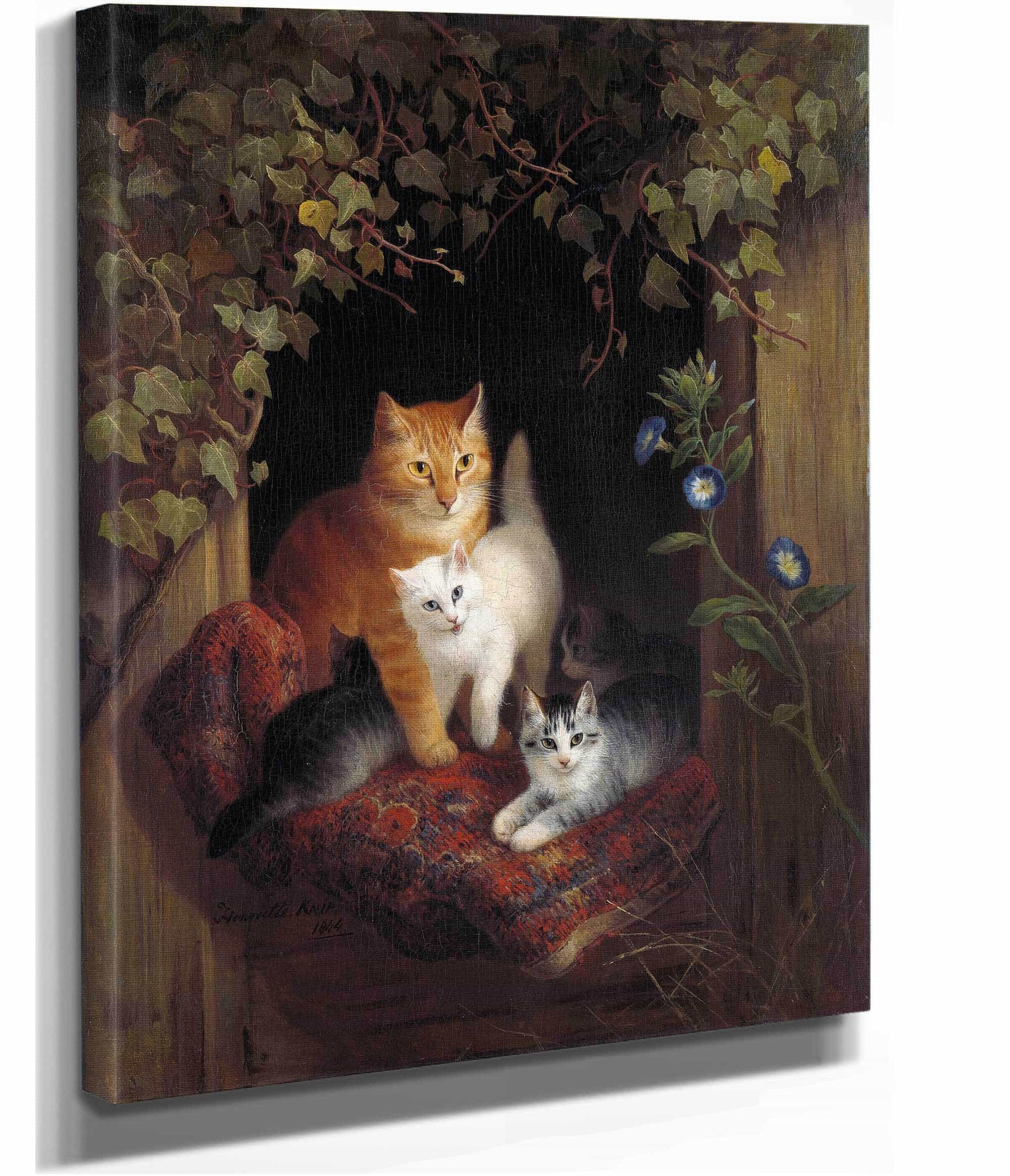 Cat With Kittens by Henriette Ronner Knip