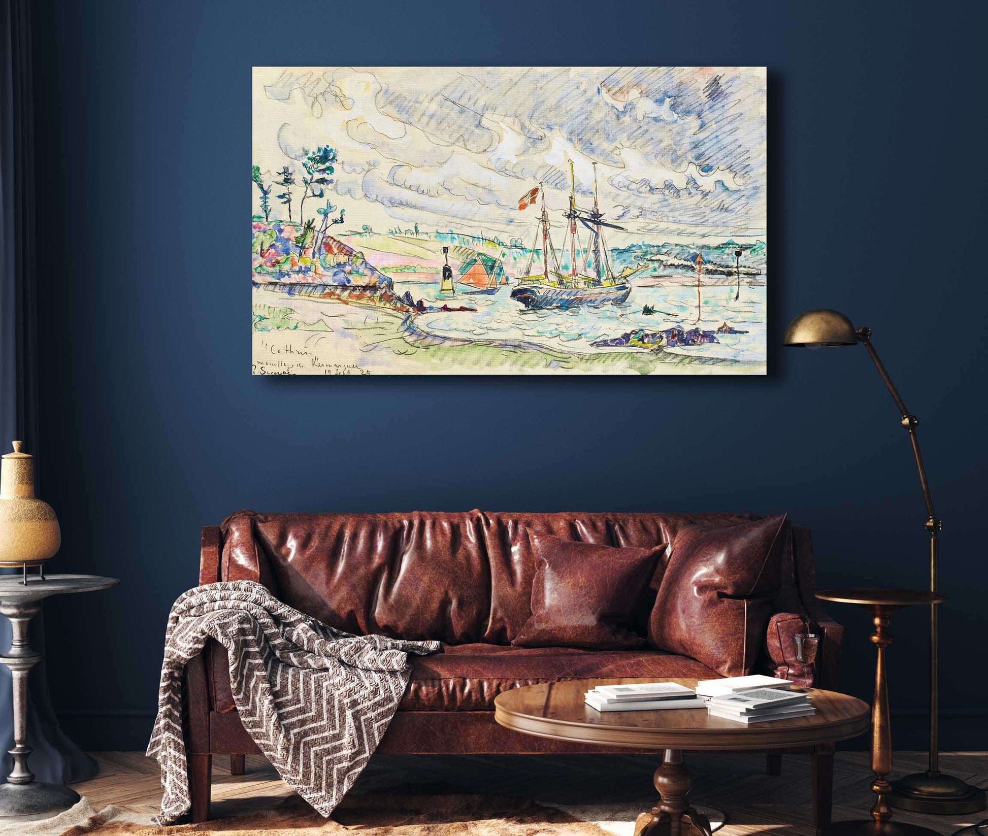 Cathrin A Lancre Mouillage De Kermarquer Embouchure Du Trieux by Paul Signac