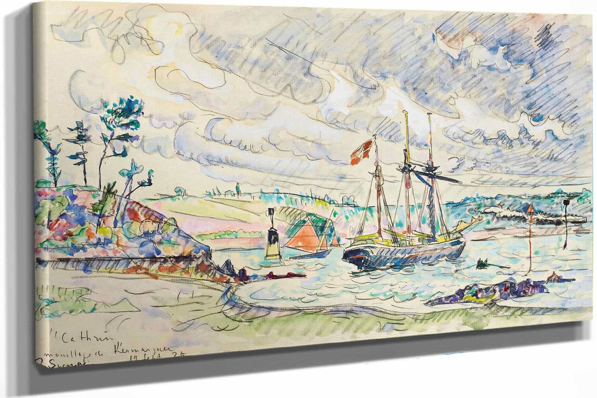 Cathrin A Lancre Mouillage De Kermarquer Embouchure Du Trieux by Paul Signac