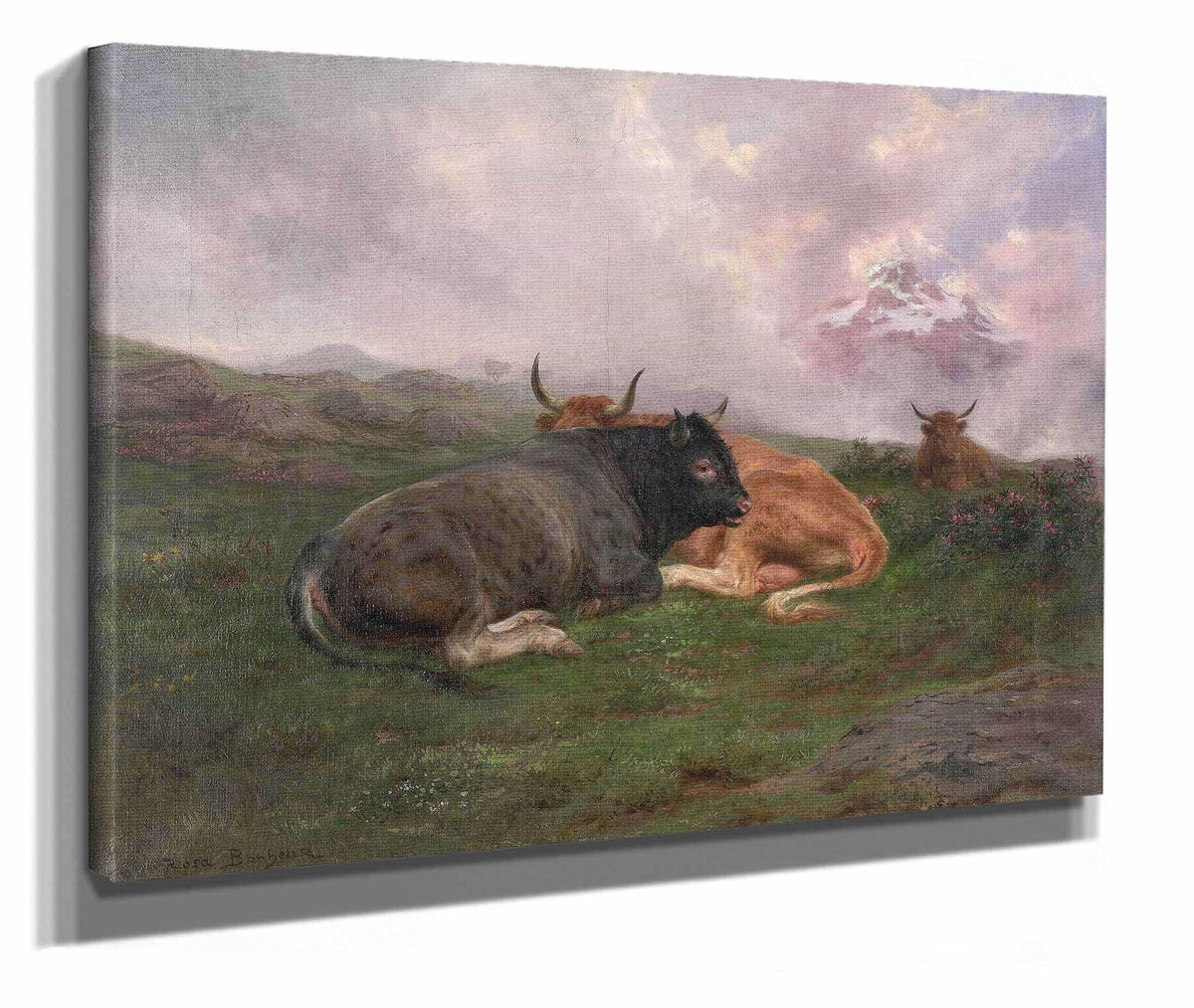 Cattle At Rest On A Hillside In The Alps by Rosa Bonheur